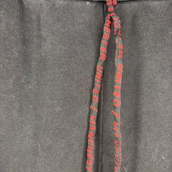 ADIDAS Manchester United Sweatpants Mens L Official Garment Black Red Drawstring - Picture 6 of 7